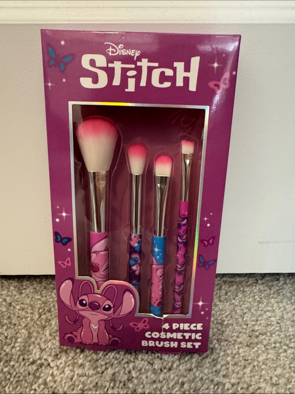Disney Stitch 4-Piece Brush Set - Pink & Blue